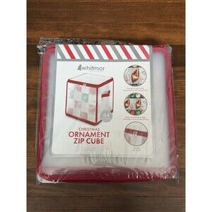Whitmor Christmas Ornament Zip Cube Storage Box 64 Sections Removable Trays